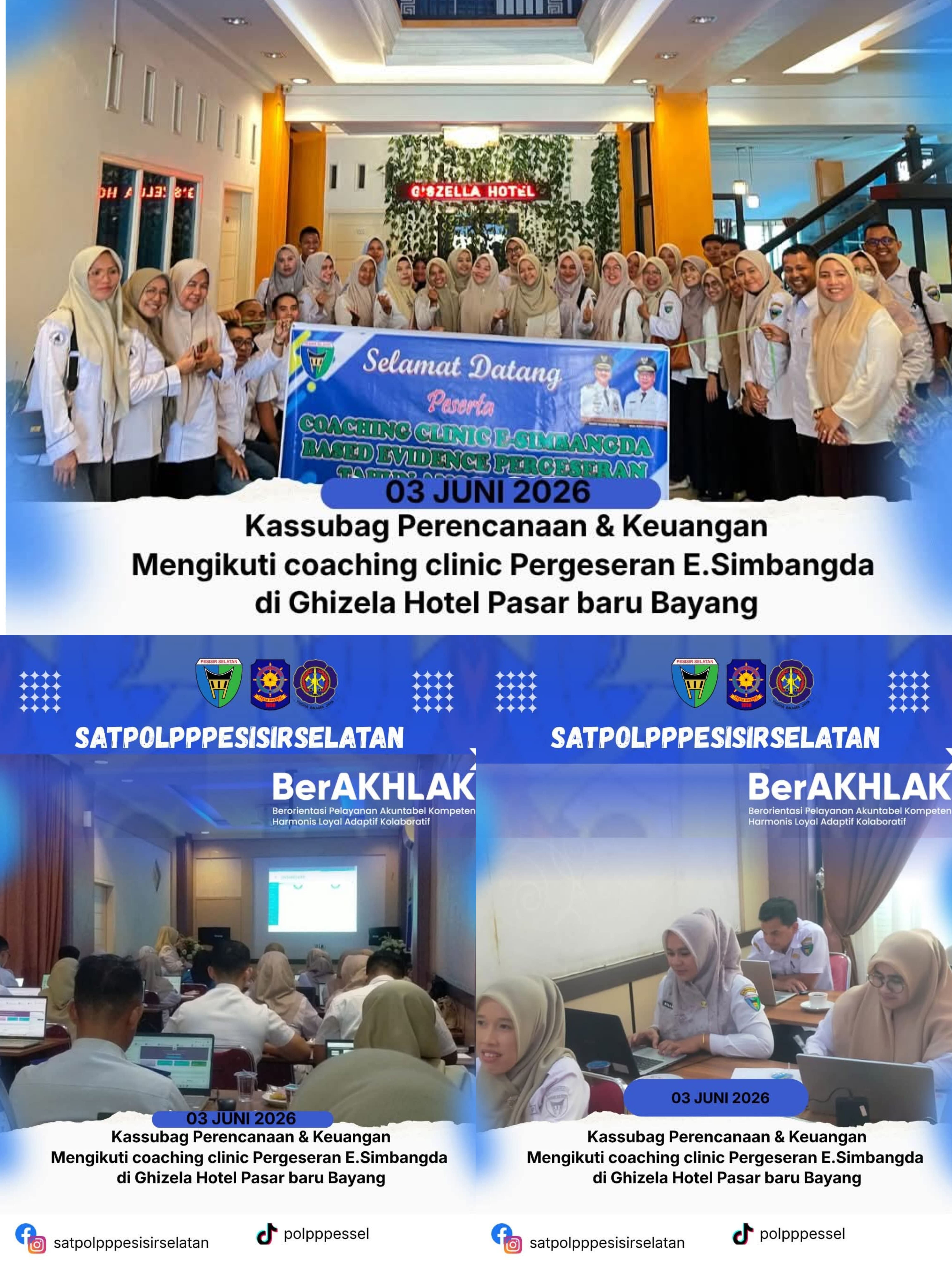 Kassubag Perencanaan dan Keuangan Satpolpp & Damkar mengikuti kegiatan Coaching Clinic Pergeseran E-